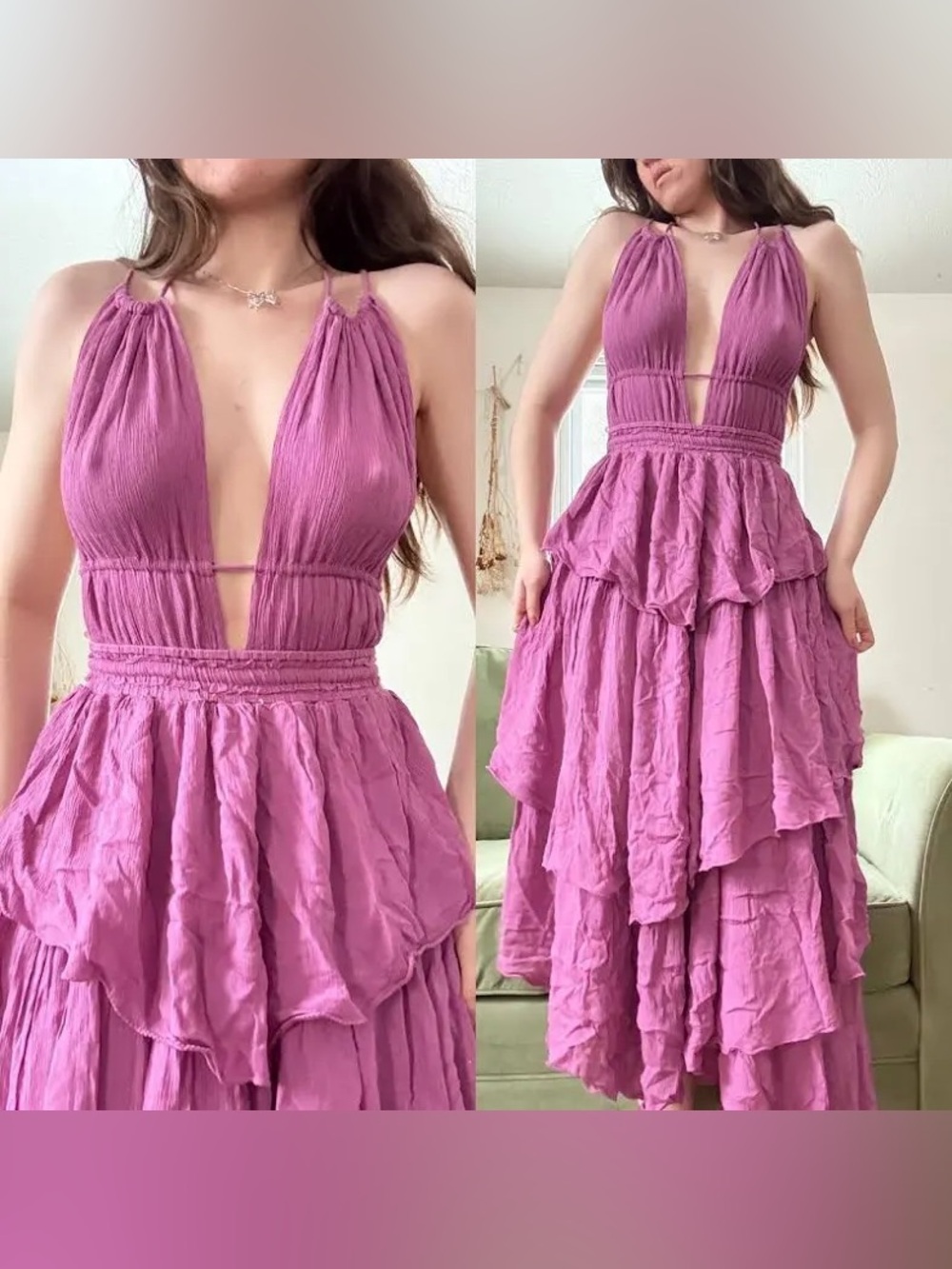 NWT Free People Drop Dead Beauty Maxi Dress in Purple | Size large